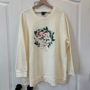 Lane Bryant Disney Mickey & Minnie Holiday Christmas Crew Neck Sweatshirt